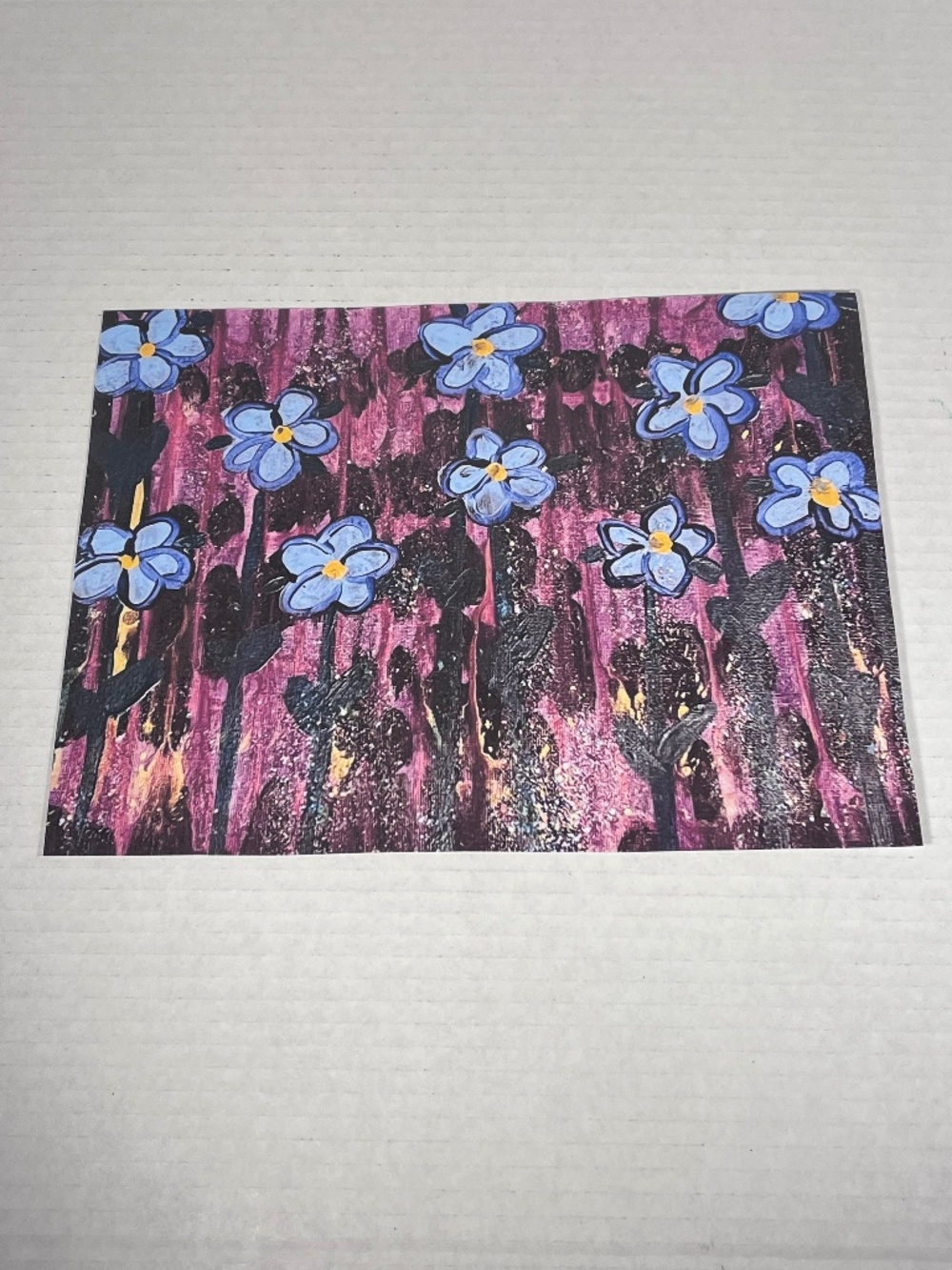 Acrylic Flowers Painting Art Print Laminated Card Stock See Pictures for Size